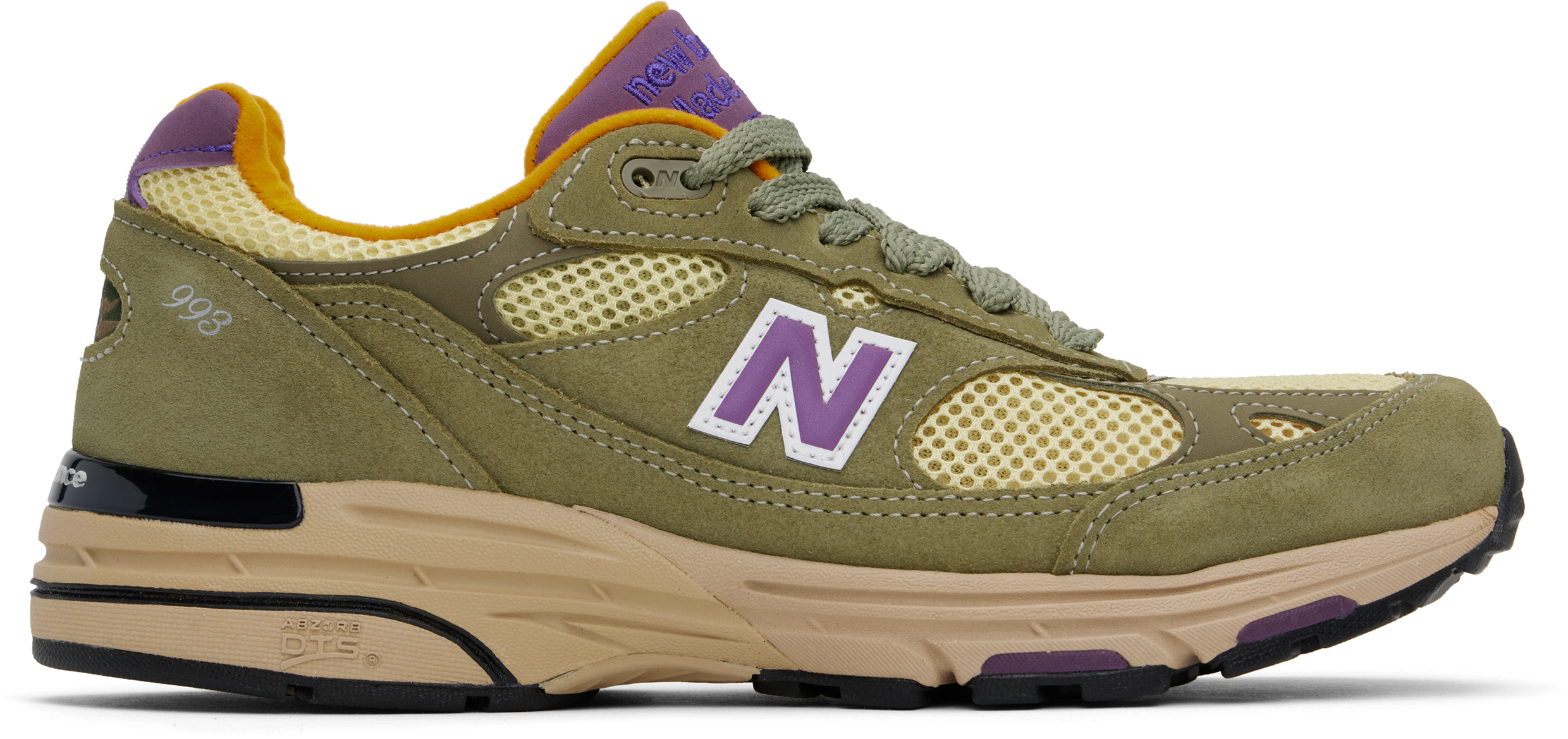 New Balance Khaki Made In Usa 993 Sneakers In Olive Leaf