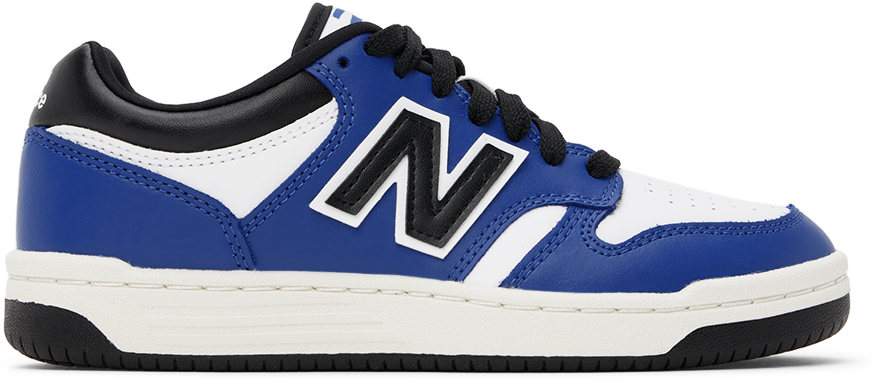 New Balance Big Kids Blue & White 480 Trainers In Blue Agate|white