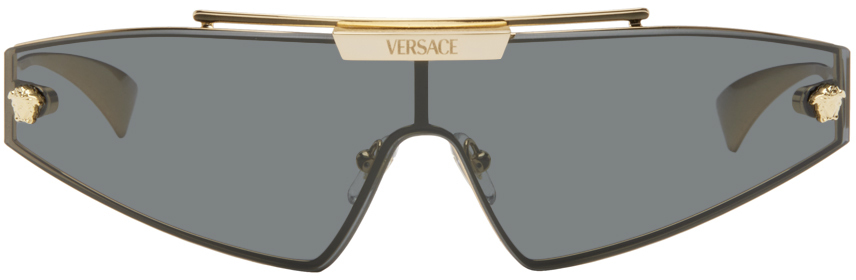 Shop Versace ゴールド メドゥーサ Horizon サングラス In 100287