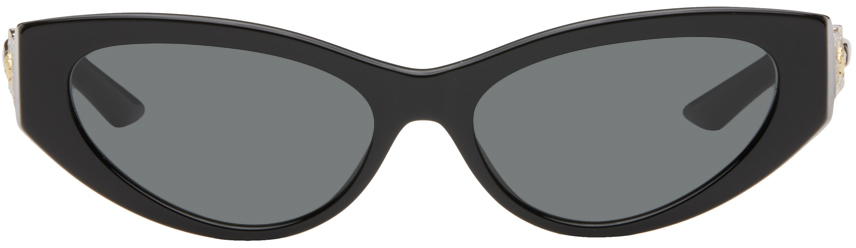 Black Greca Strass Cat-Eye Sunglasses