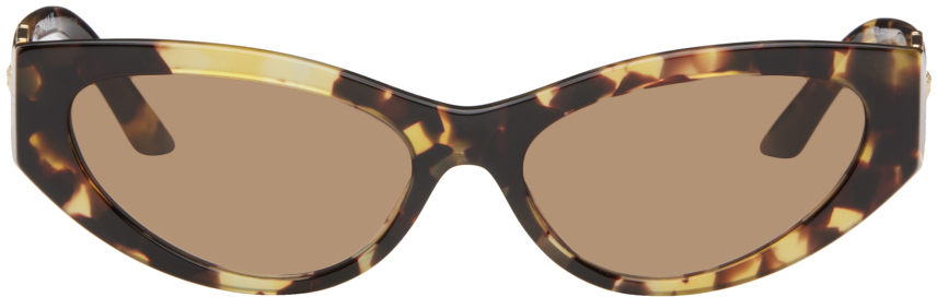 Brown Greca Strass Cat-Eye Sunglasses