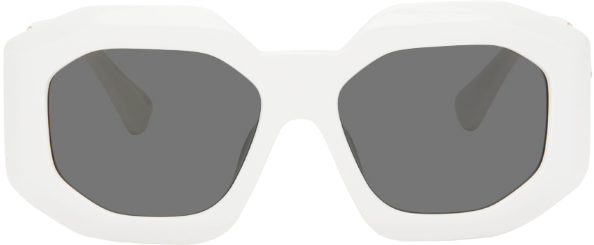 White Oversize Octagon Acetate Sunglasses