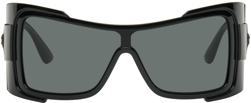 Black Oversize Wrap Acetate Sunglasses