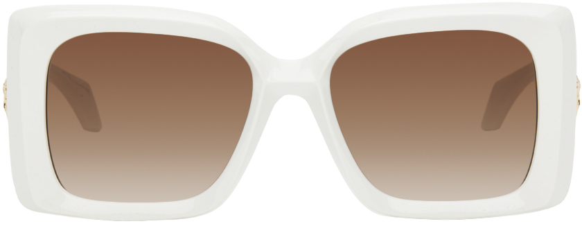 White Maxi Medusa Plaque Sunglasses