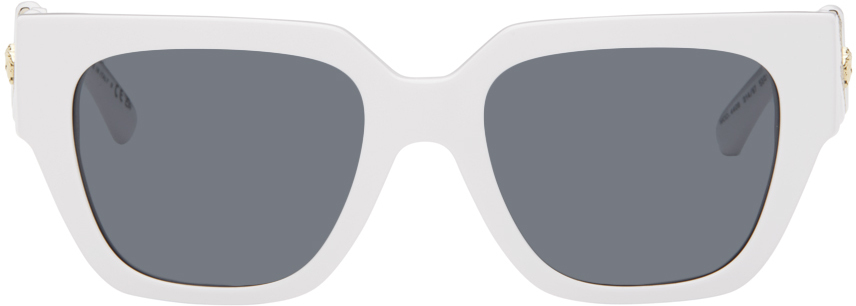Versace White Medusa Chain Sunglasses In 314/87 - White