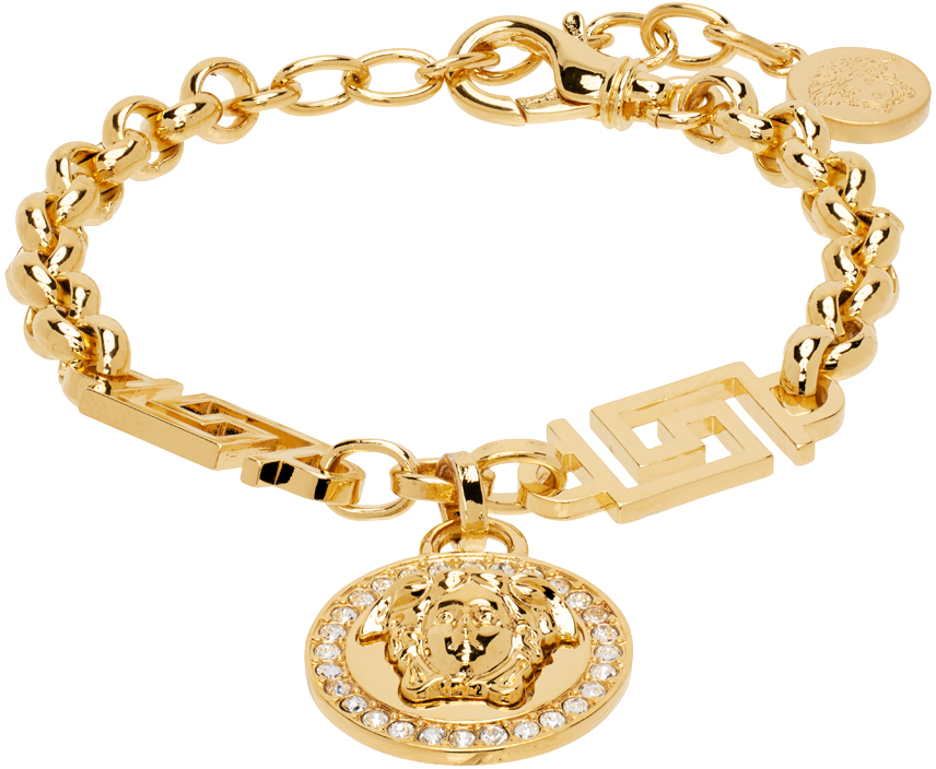 Gold Crystal 'La Medusa' Greca Bracelet
