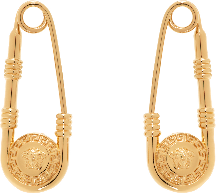 Gold Safety Pin Earrings