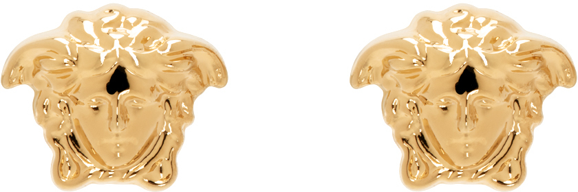 Gold Medusa Stud Earrings