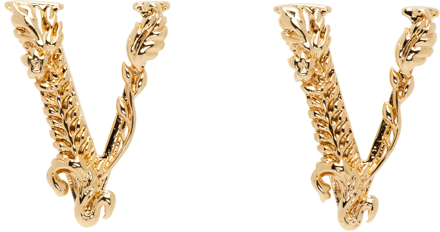 Gold Virtus Stud Earrings