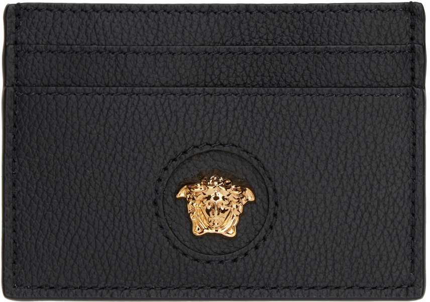 Shop Versace Black 'la Medusa' Card Holder In 1b00v-black- Gold