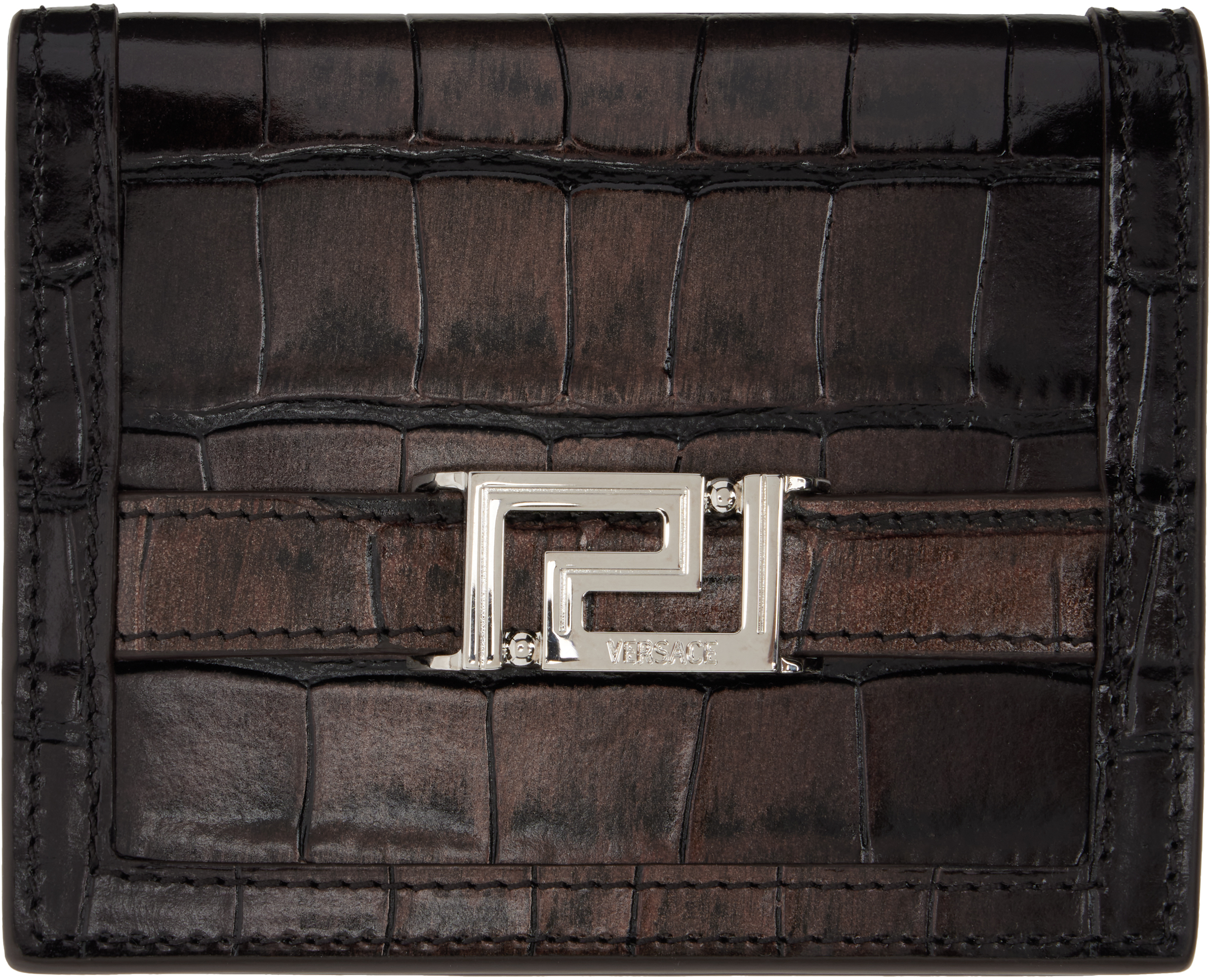 Brown Embossing Degrade Croco Wallet