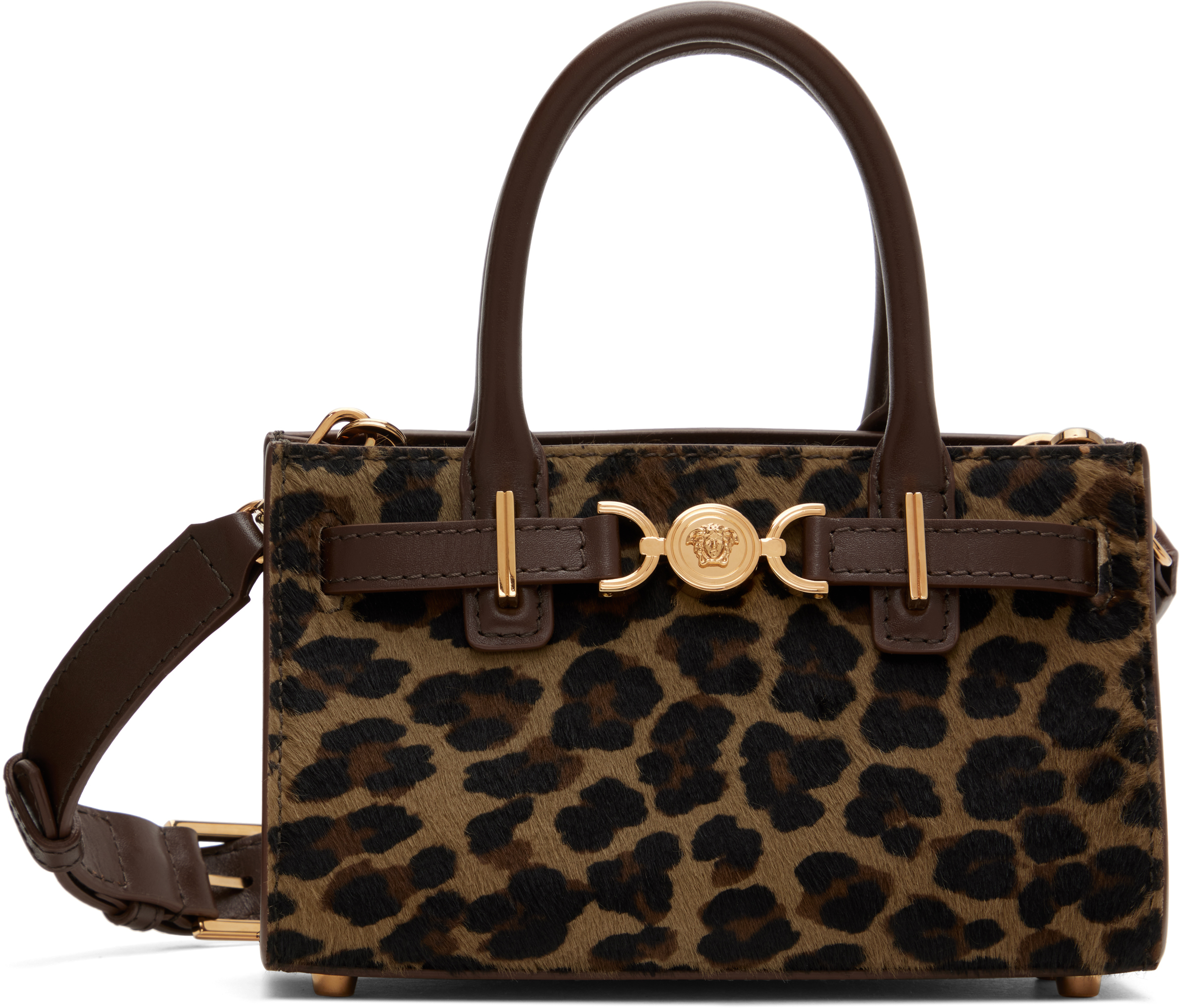 Brown & Black Leopard Medusa '95 Mini Bag