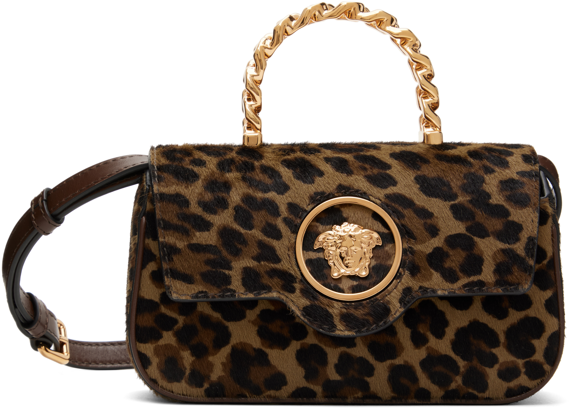 Brown & Black Leopard 'La Medusa' Mini Bag