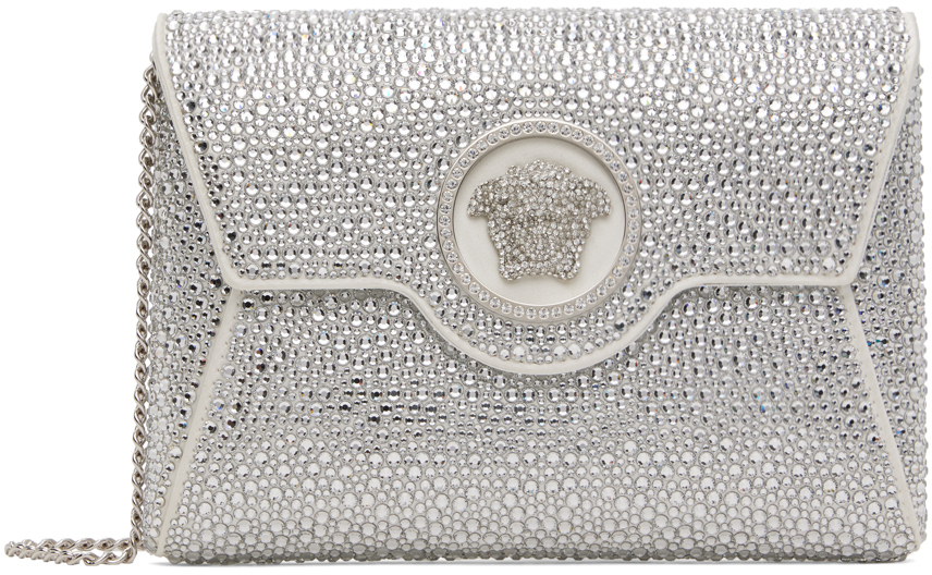 White Crystal 'La Medusa' Envelope Bag