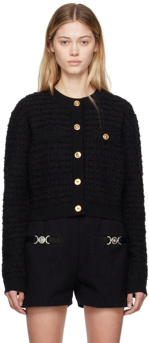 VERSACE BLACK CARDIGAN JACKET 