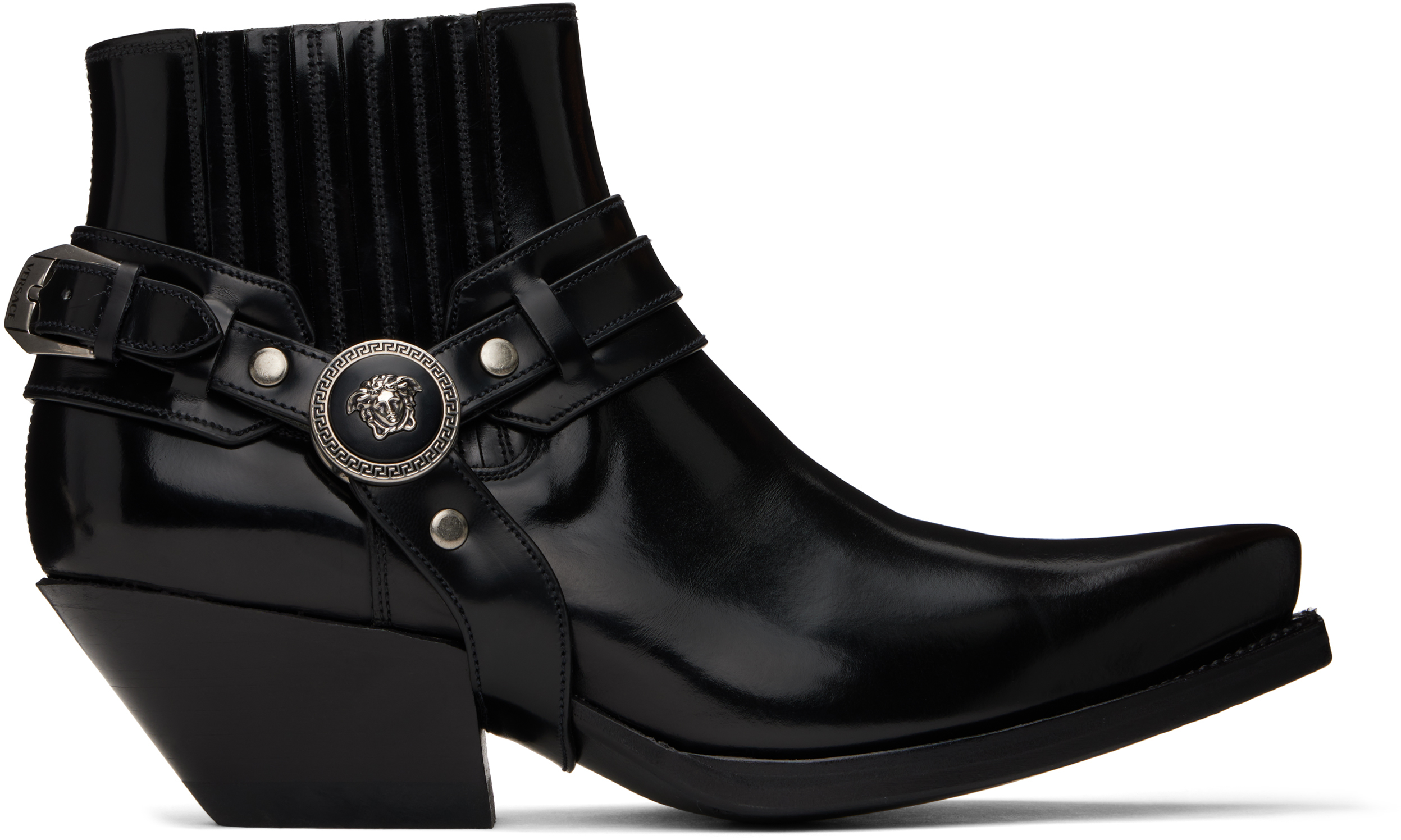 Black Texano Ankle Chelsea Boots