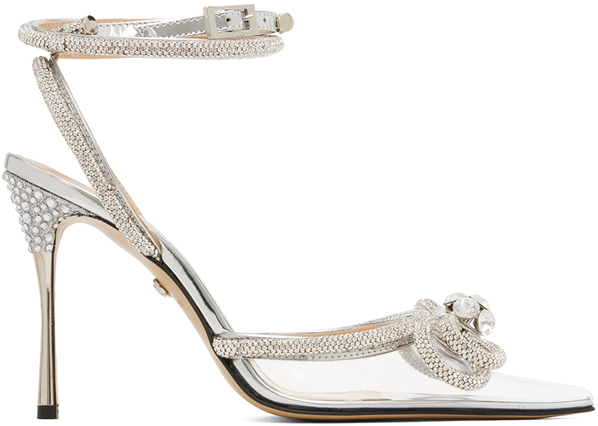 Silver Double Bow High Heels