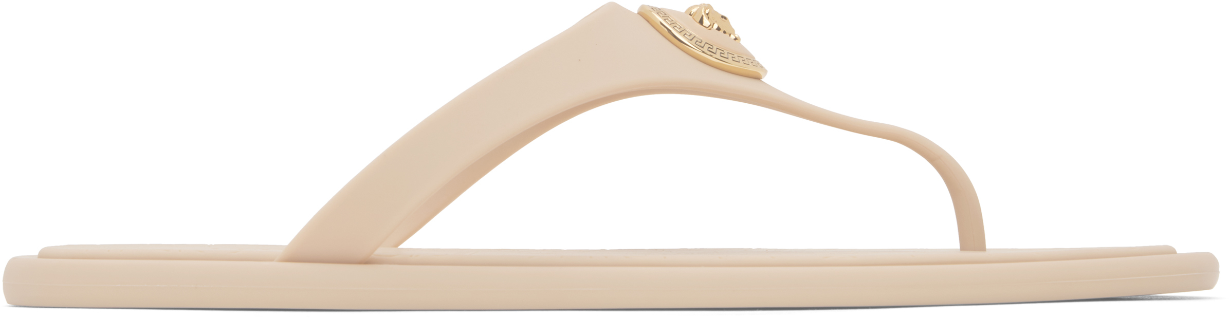 Beige Alia Flat Rubber Sandals