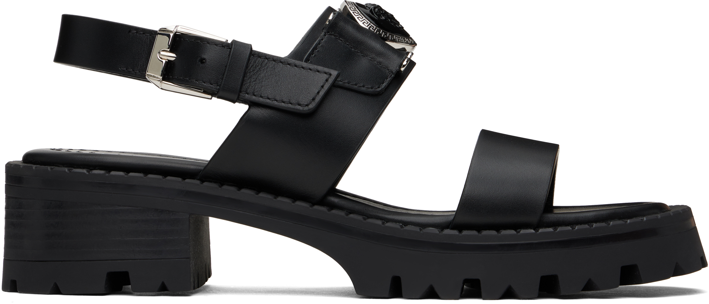 Black Medusa Buckle Sandals 80 mm Sandals