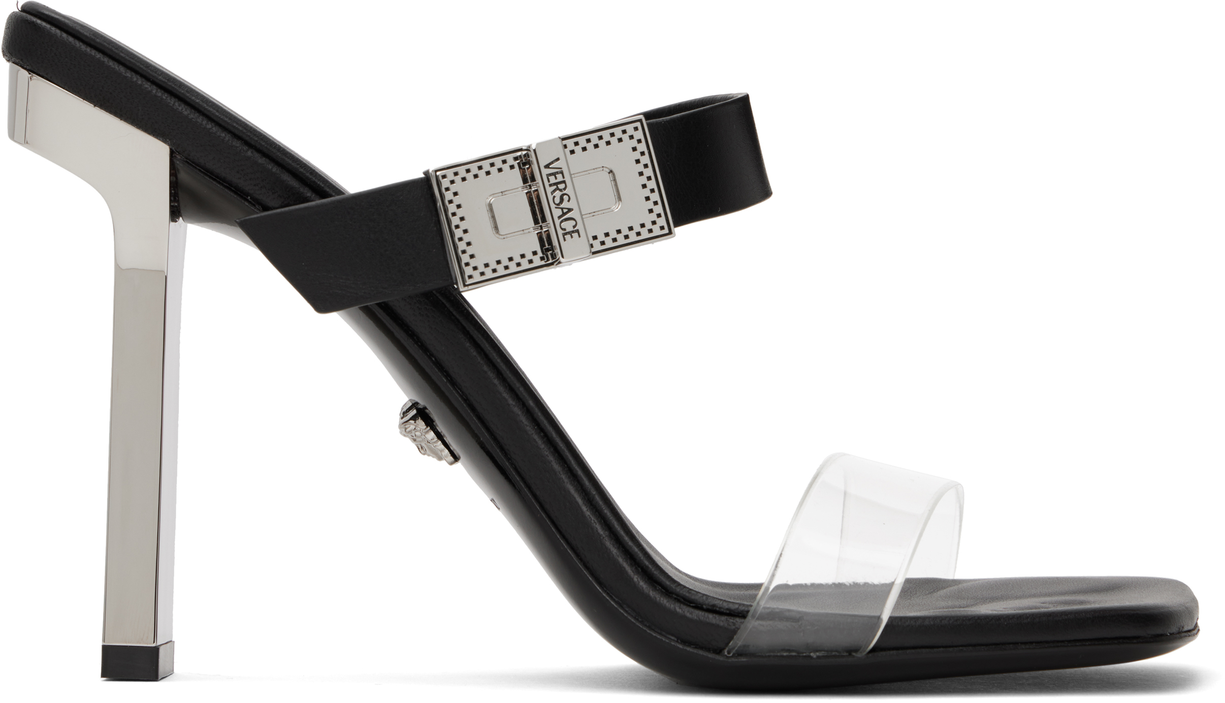Versace: Black Medusa Heeled Sandals | SSENSE