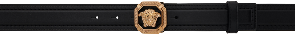 Shop Versace Black 'la Medusa' Leather Belt In 1b00v-black-