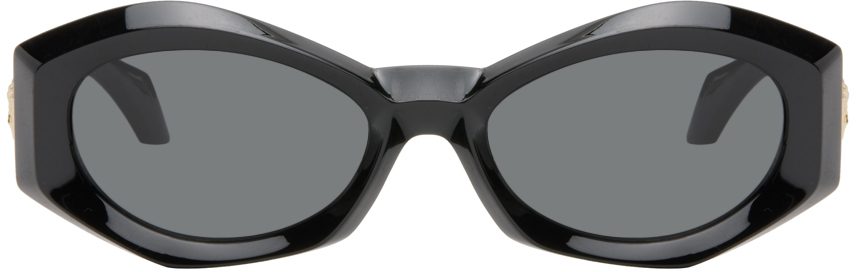 Black Medusa Plaque Irregular Sunglasses