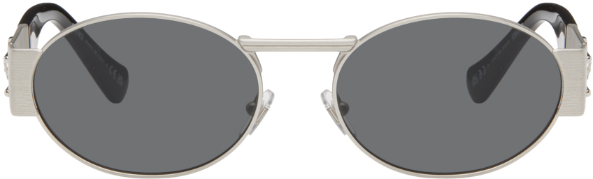 Silver Medusa Deco Oval Sunglasses