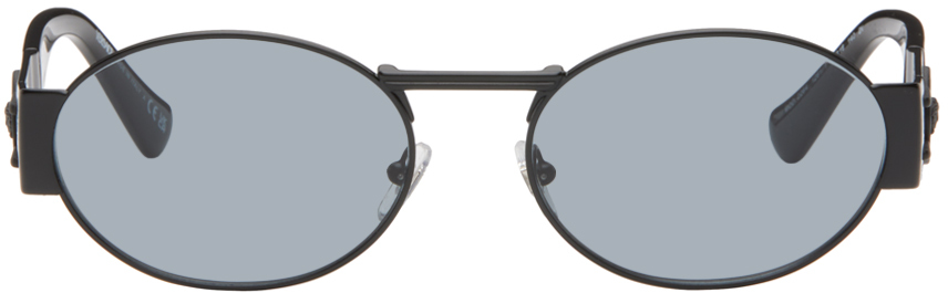 Black Medusa Deco Oval Sunglasses