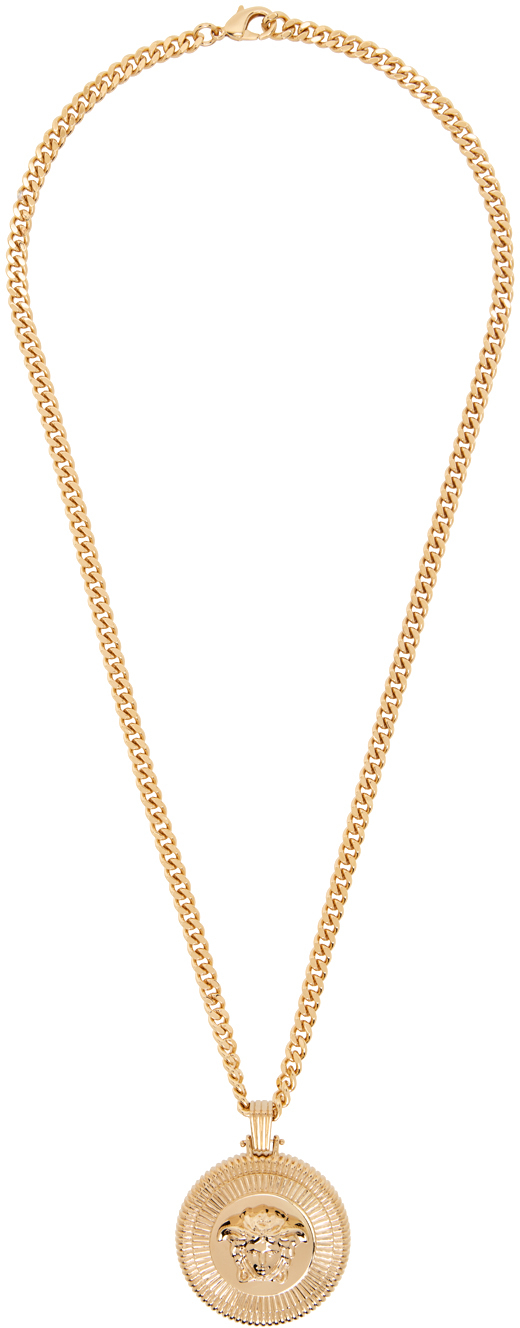 Shop Versace Gold Medusa Biggie Necklace In 3j000- Gold