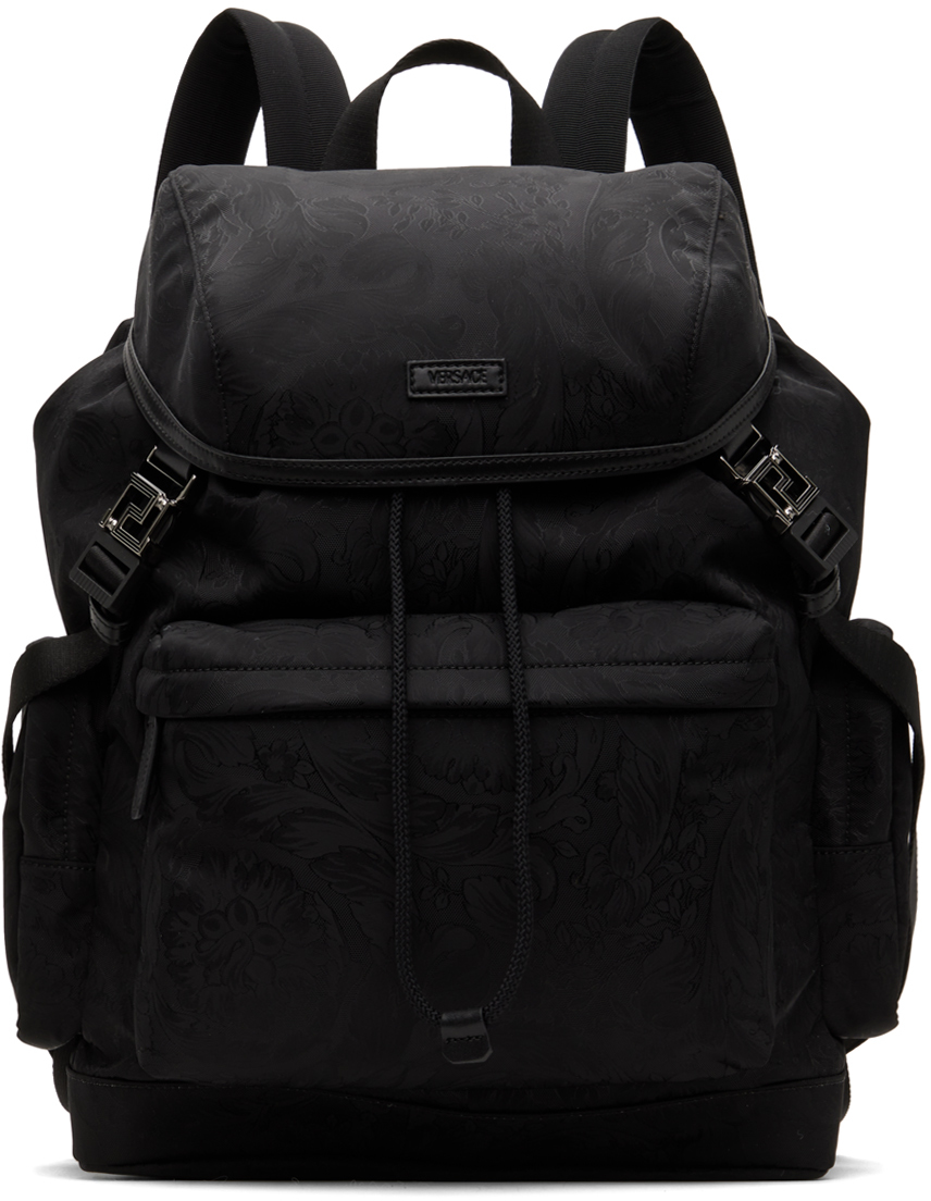 Black Neo Nylon Jacquard Backpack