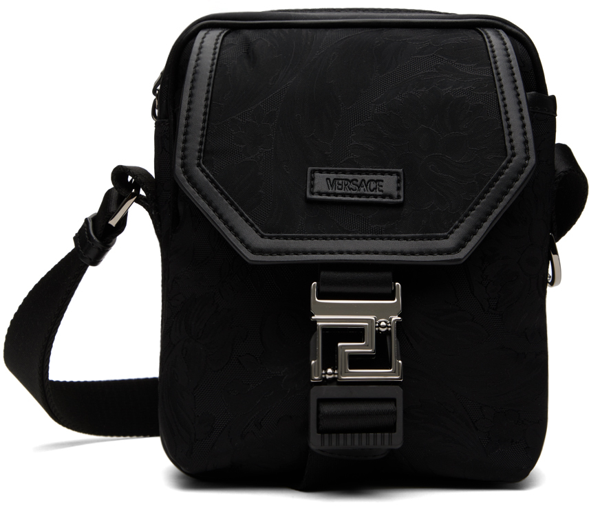 Black Neo Nylon Jacquard Crossbody Bag