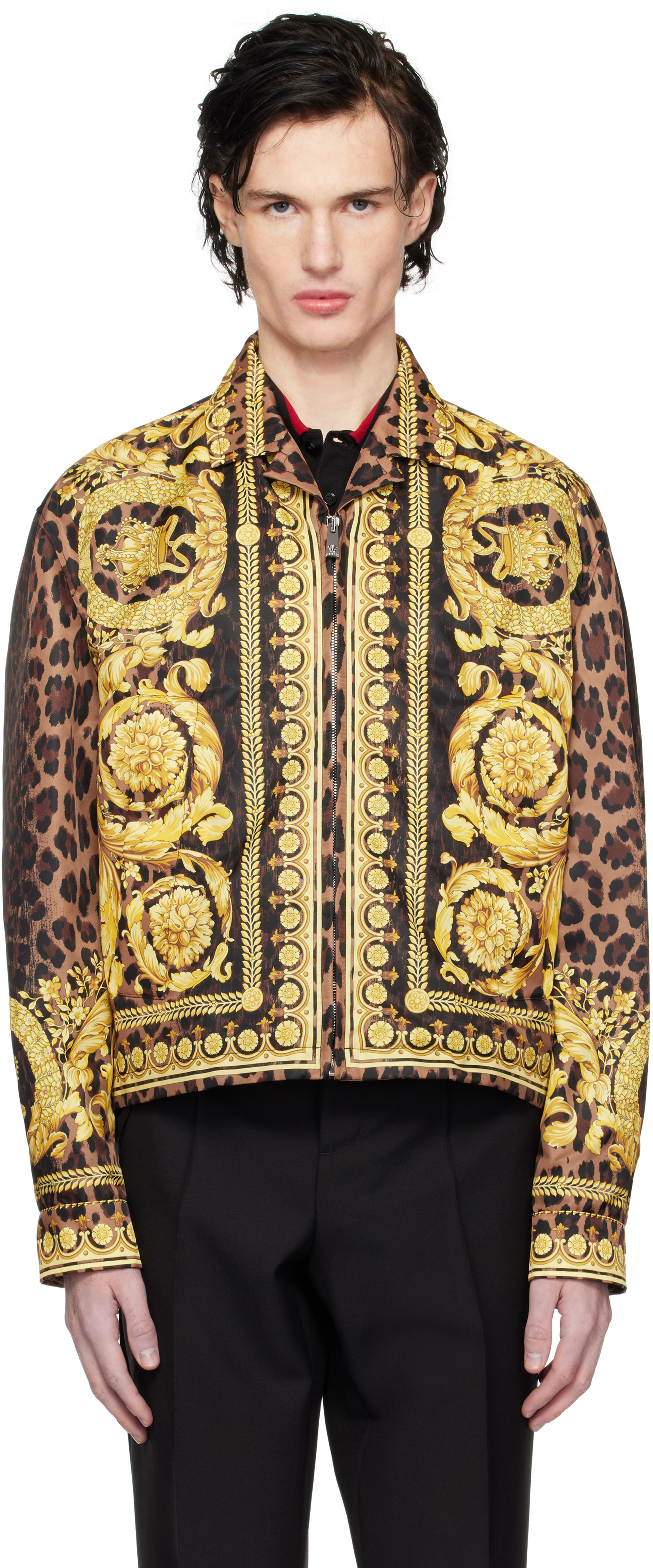 Black & Gold Wild Barocco Blouson Jacket