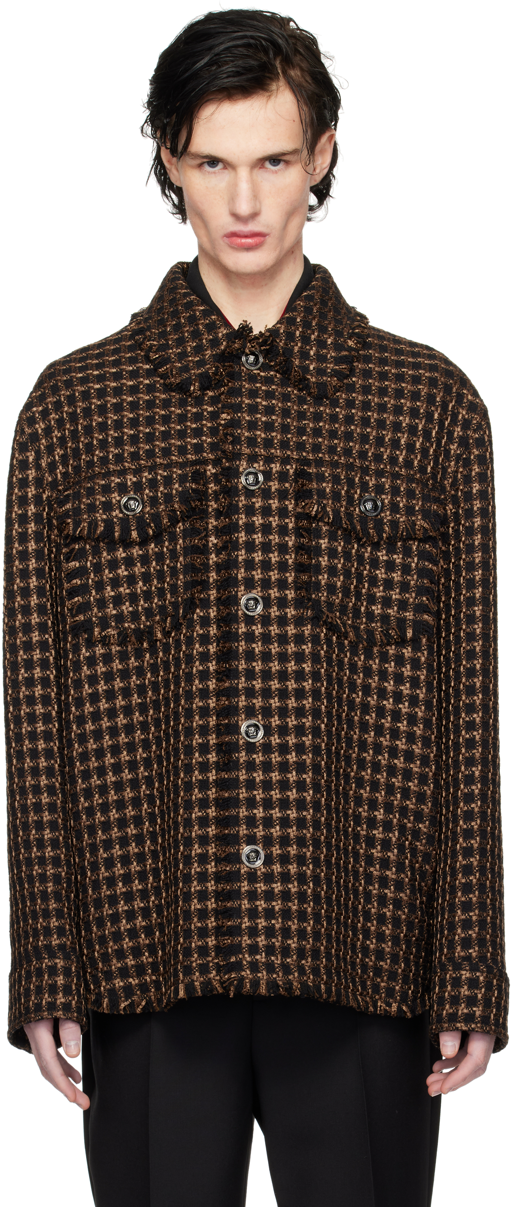 Brown Tweed Overshirt Jacket