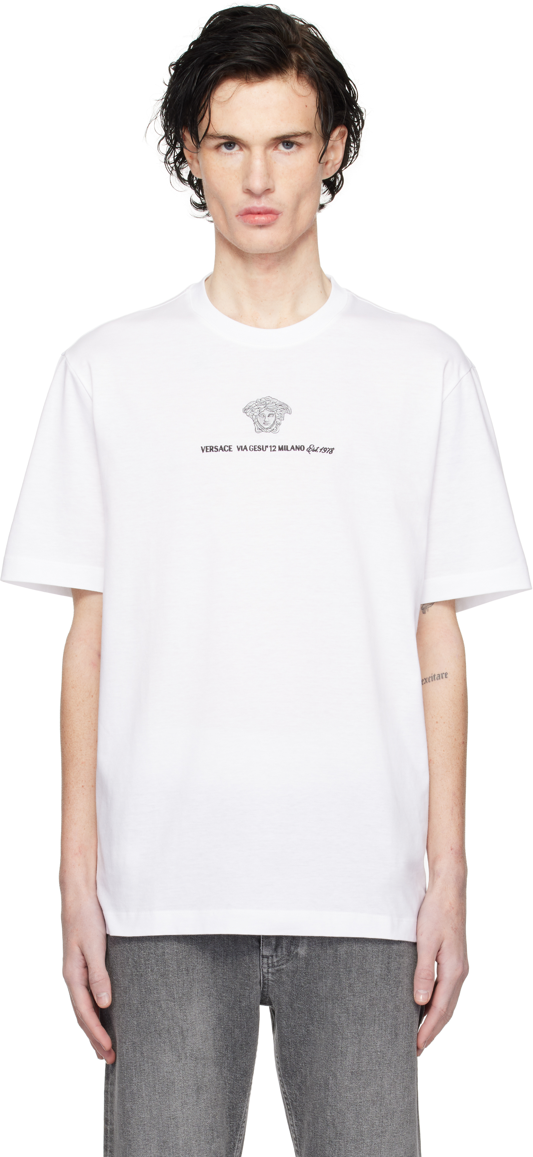 White Medusa Embroidery T-shirt