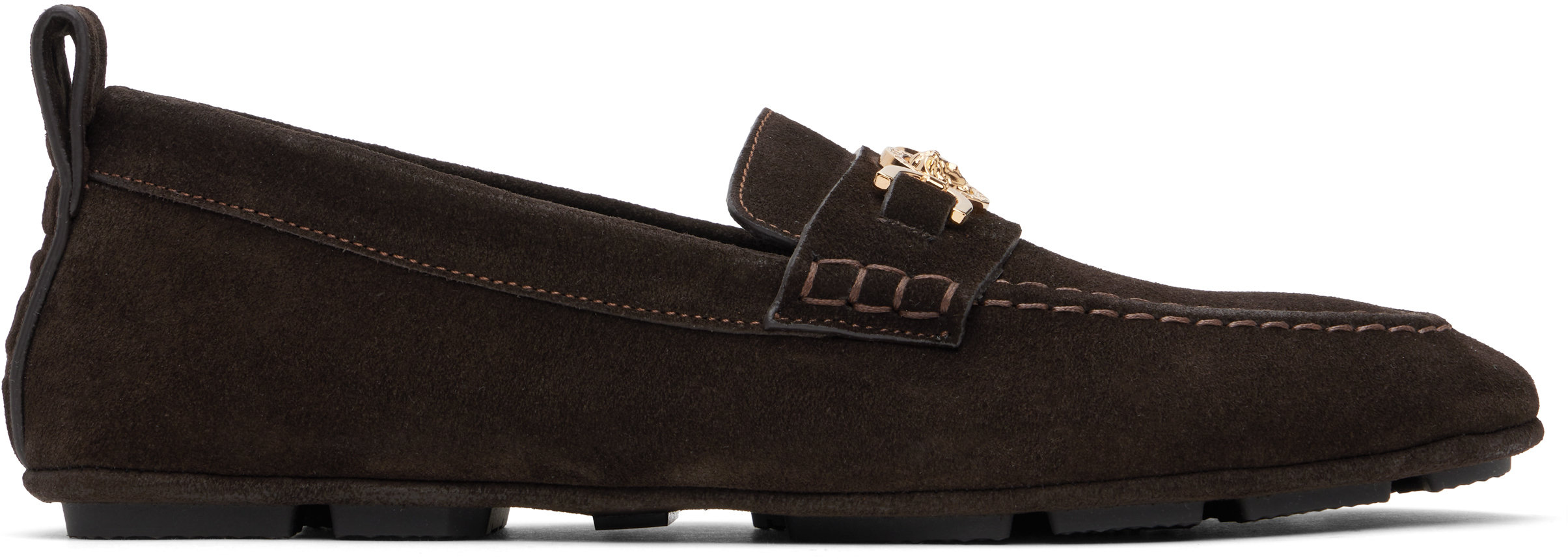 Brown Villa Suede Driver Loafers