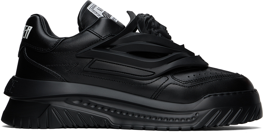 Shop Versace Black Odissea Sneakers In 1b000-black