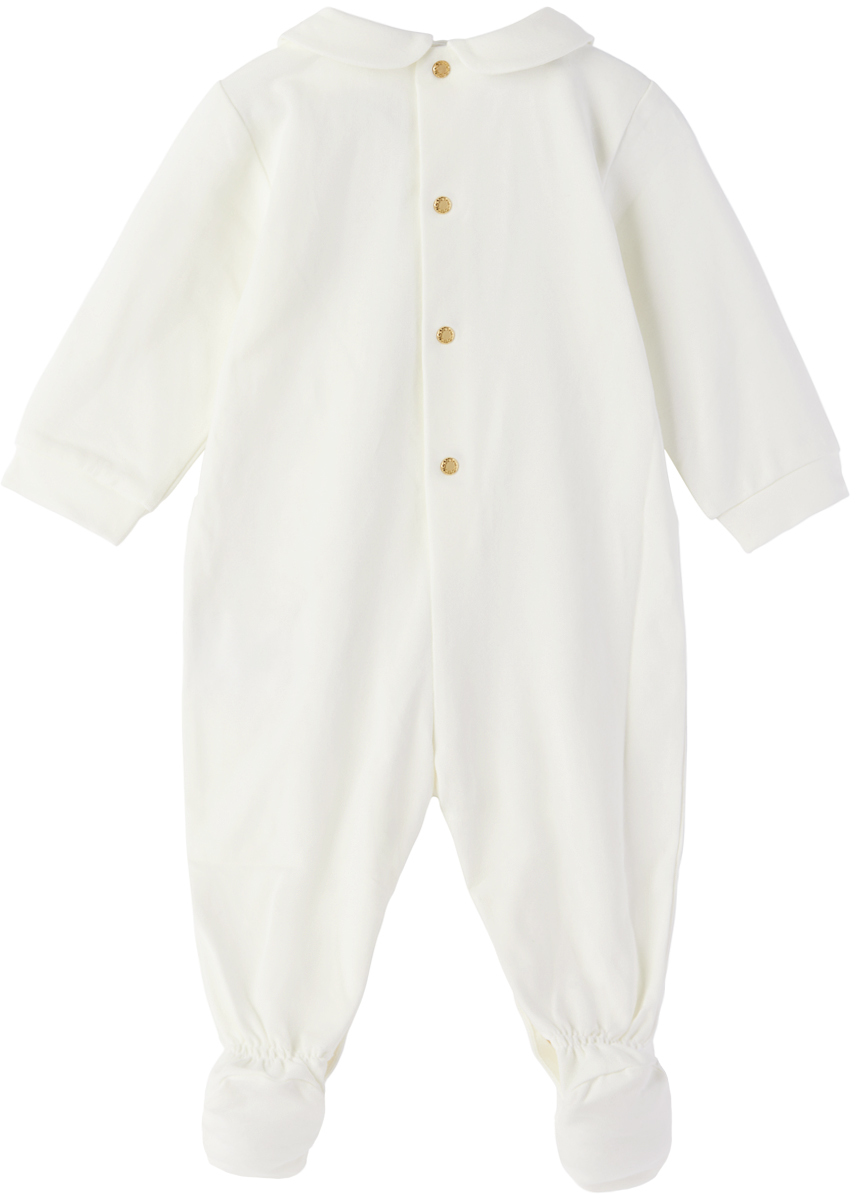 Versace Baby White Medusa Jumpsuit In 2w110-white+gold