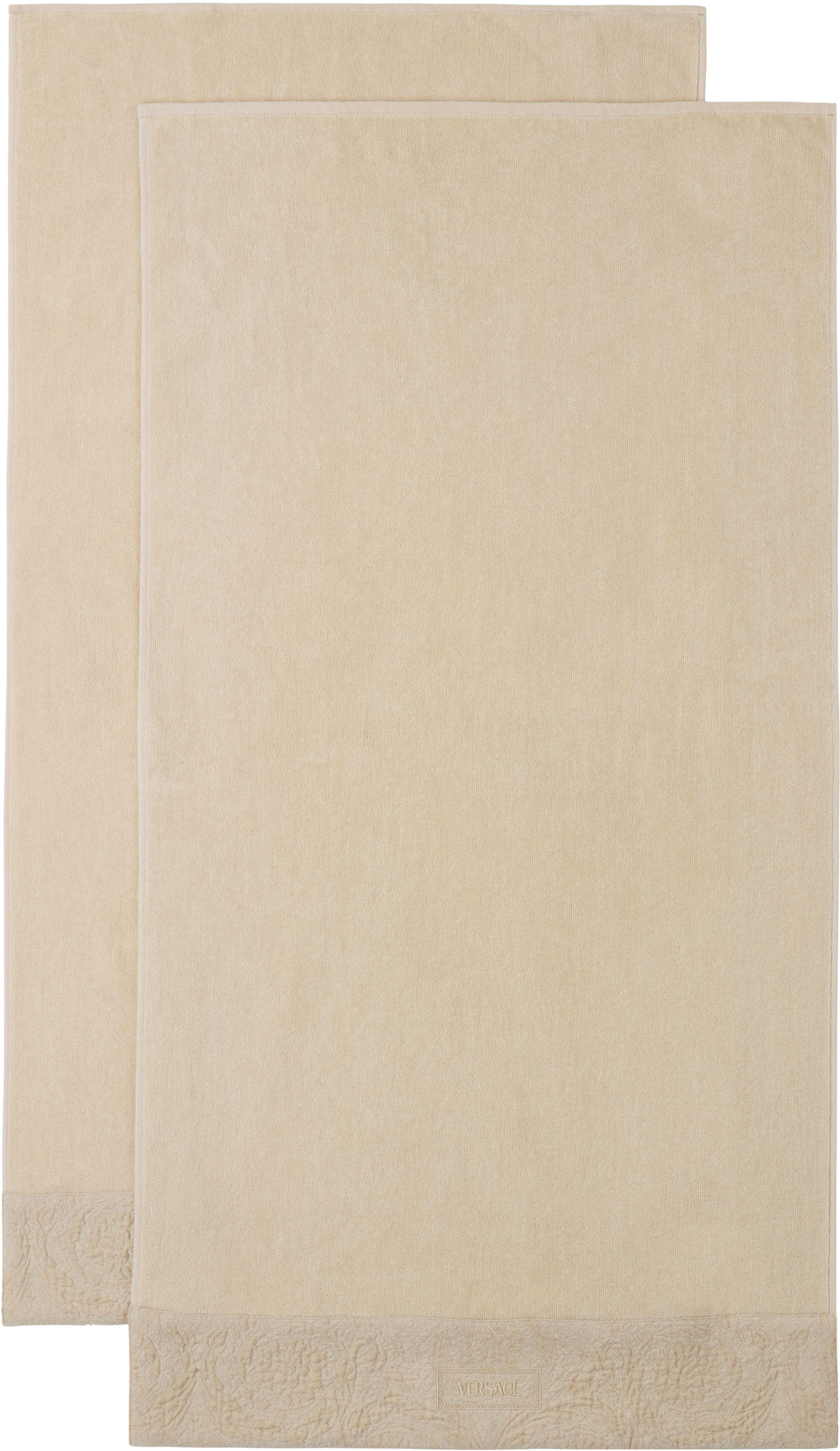 Versace Beige Barocco Towel Set, 5 Pcs In 2kf40-beige+beige