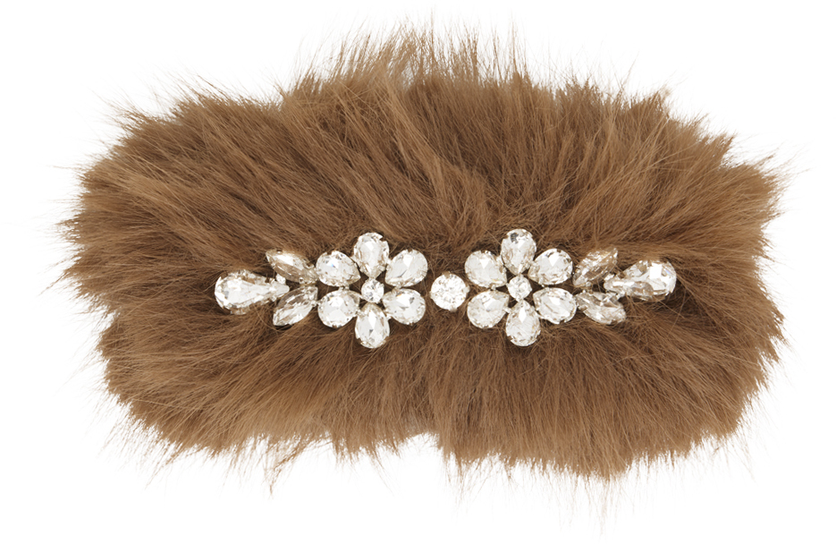 【関税込み】Simone Rocha ブラウン Furry Crystal ヘアクリップ Simone Rochaのブラウン Furry Crystal ヘアクリップがセール中