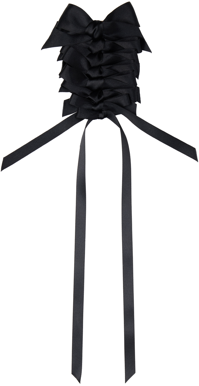 Off-White Long Rosette Bow Brooch