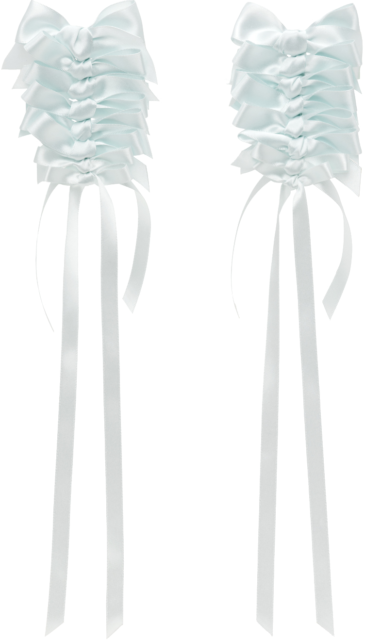 【関税込み】Simone Rocha ブルー ロング Rosette Bow ピアス Simone Rochaのブルー ロング Rosette Bow ピアスがセール中