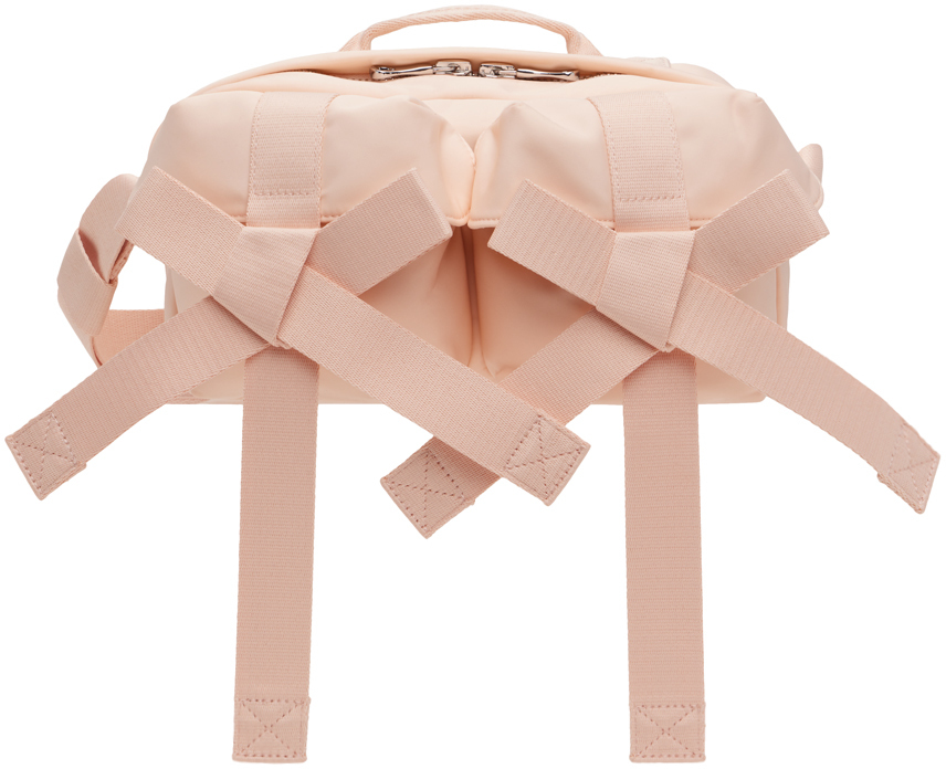 Pink Beaded Classic Bow Crossbody Bag