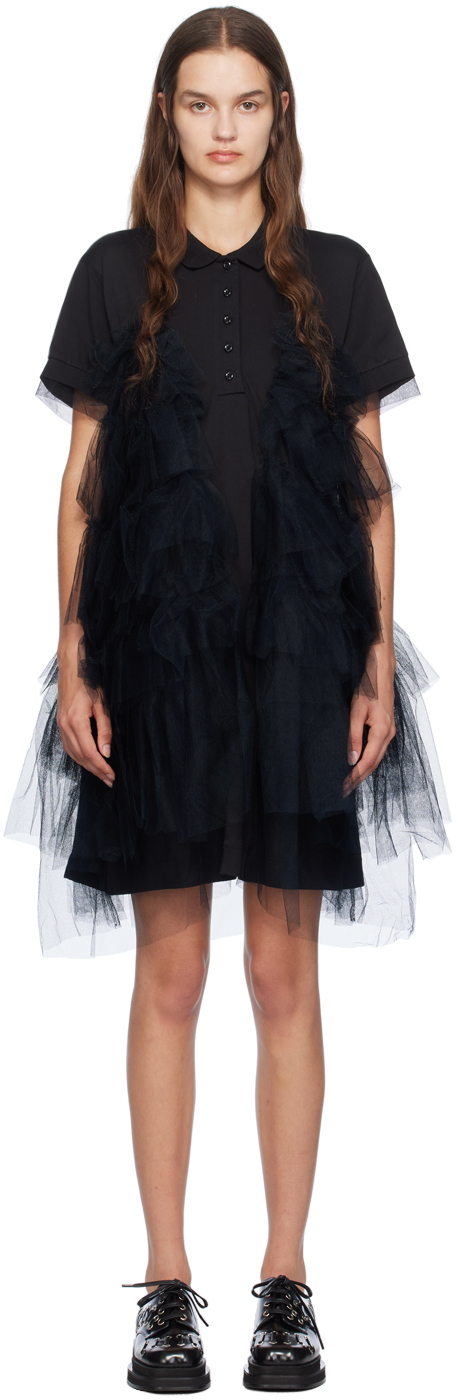 Black Tiered Frill Midi Dress