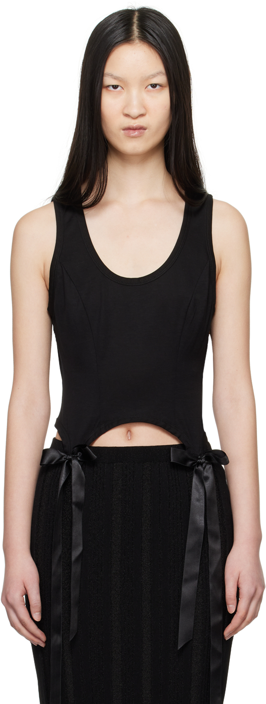 Black Bow Tail Easy Tank Top