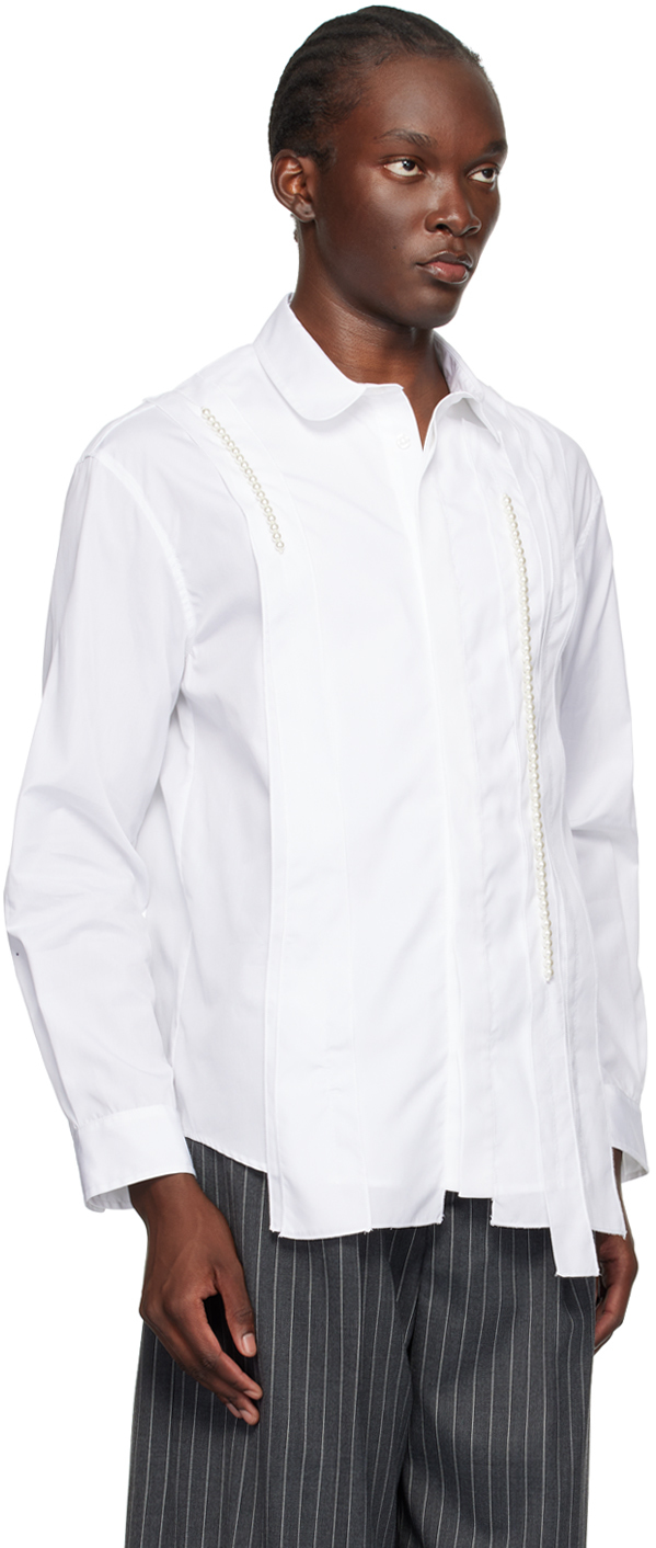 SIMONE ROCHA WHITE INVERTED SEAM SHIRT 