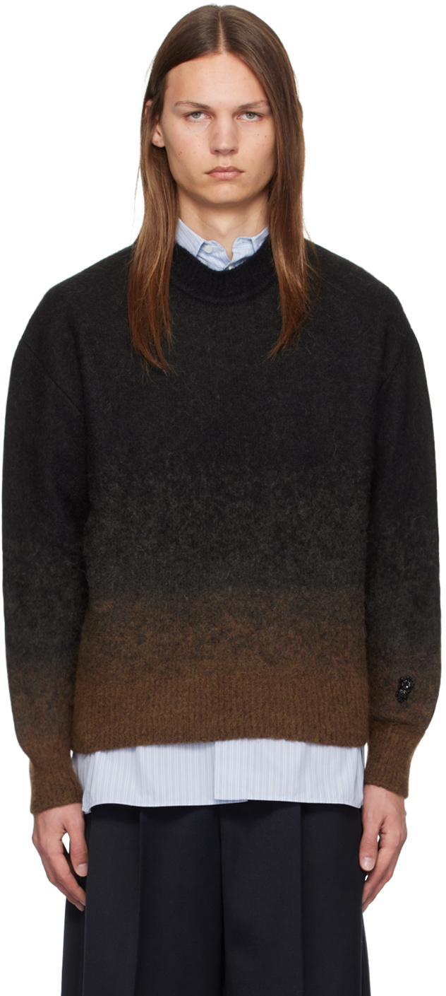 Shop Simone Rocha Black & Brown Relaxed Sweater In Chocolate Ombre/jet