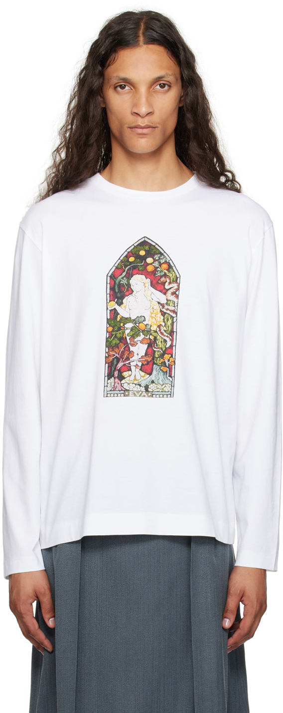 White Stained Glass Woman Long Sleeve T-Shirt