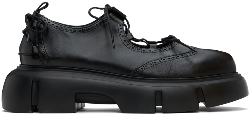 Black Platform Ghillie Brogues