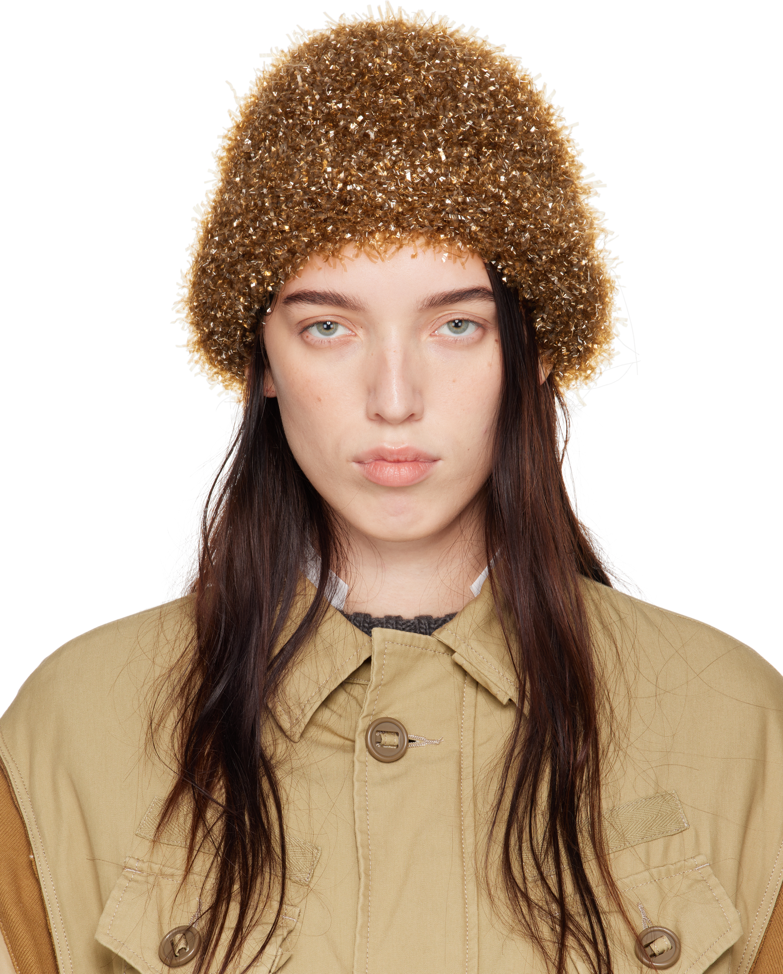 Shop Undercover Brown Uc2d1h02 Beanie In Beige