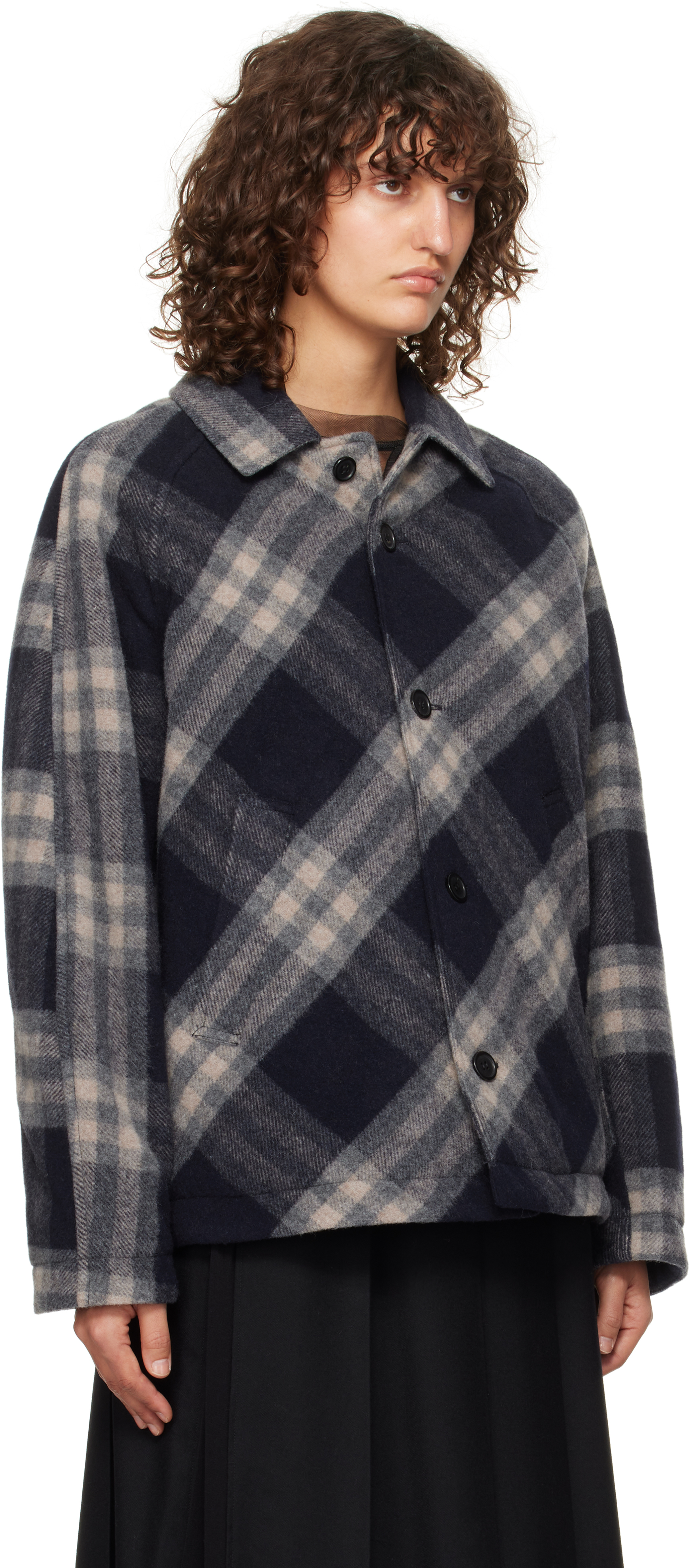 Shop Undercover Navy Uc2d4216-1 Jacket In Navy Ck